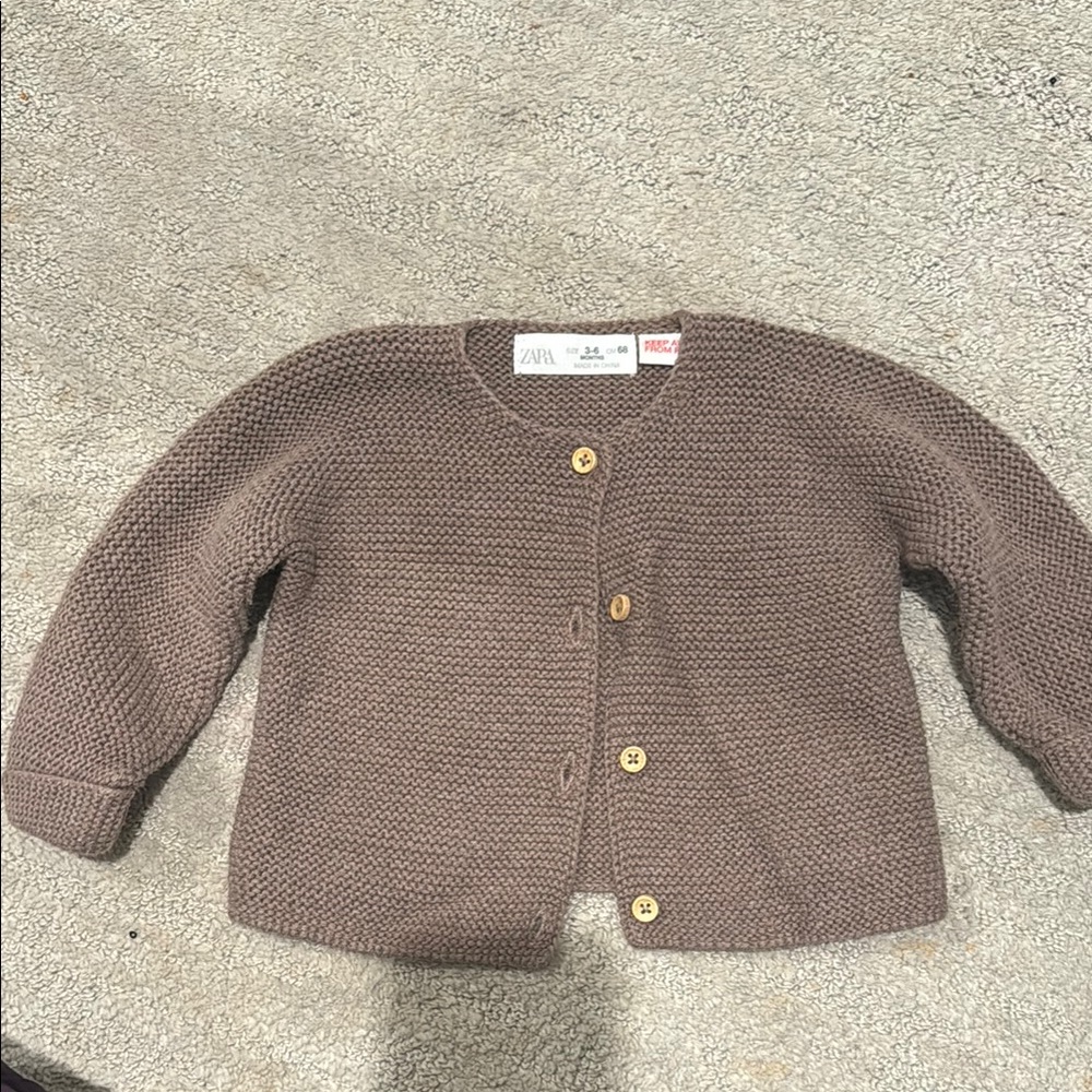 Zara Brown Chunky Knit Jacket